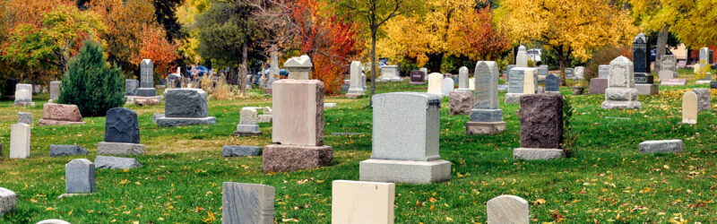 A cemetery in autumn